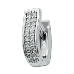 SilberDream Creole Double Zirkonia weiß 925 Sterling Silber Damen SDO4408W