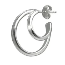 SilberDream Creole Double 925 Sterling Silber Damen Ohrringe SDO4453J
