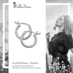 SilberDream Creole gedreht 15mm Damen Ohrring 925 Sterling Silber SDO0061J