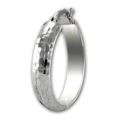 SilberDream Creole gehämmert 2,5cm 925 Sterling Silber Damen Ohrring SDO67282