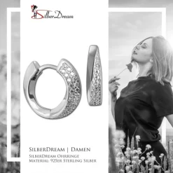 SilberDream Creole Glamour 2cm 925 Sterling Silber Damen Ohrringe SDO4438W