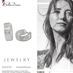 SilberDream Creole Herz 925 Sterling Silber Damen Ohrring SDO373S