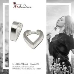 SilberDream Creole Herz matt 925 Sterling Silber Ohrring SDO304