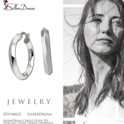 SilberDream Creole Hoop 925 Sterling Silber Damen Ohrringe SDO4462J