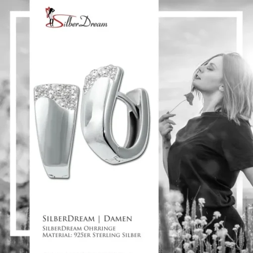 SilberDream Creole Klassik Zirkonia weiß 925 Sterling Silber Damen SDO4354W