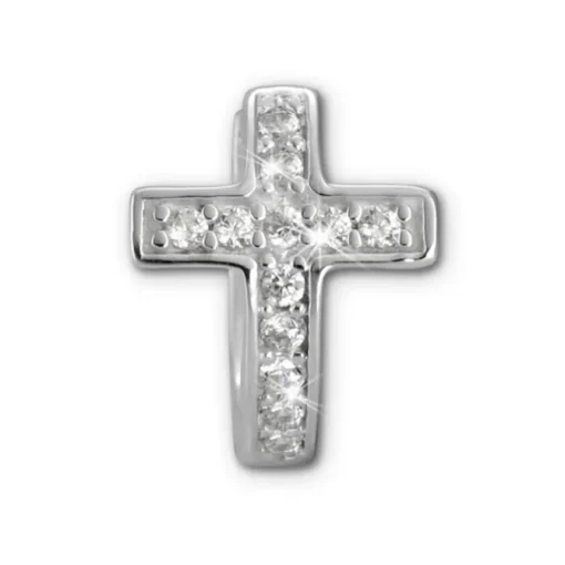 SilberDream Creole Kreuz Zirkonia weiß 925 Sterling Silber Damen SDO398W