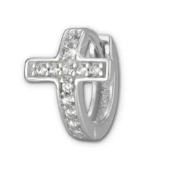 SilberDream Creole Kreuz Zirkonia weiß 925 Sterling Silber Damen SDO398W