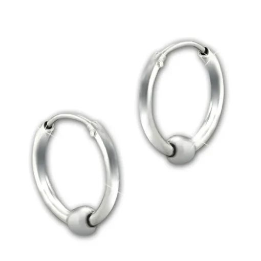 SilberDream Creole Kugel 12mm 925 Sterling Silber Unisex Ohrring SDO67301