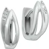 SilberDream Creole Leaves Zirkonia weiß 925 Sterling Silber Damen SDO4406W