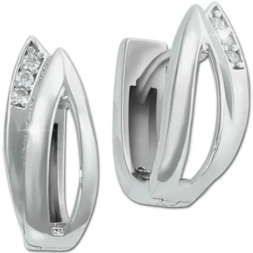 SilberDream Creole Leaves Zirkonia weiß 925 Sterling Silber Damen SDO4406W