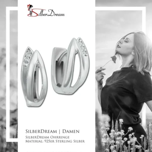 SilberDream Creole Leaves Zirkonia weiß 925 Sterling Silber Damen SDO4406W