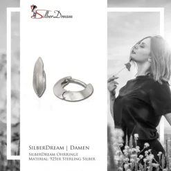 SilberDream Creole Matt 14mm 925 Sterling Silber Ohrring SDO335M4
