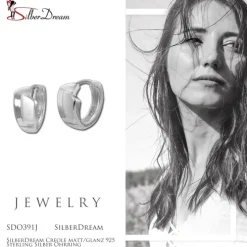 SilberDream Creole matt/glanz 925 Sterling Silber Ohrring SDO391J