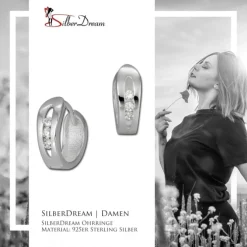 SilberDream Creole mit 3 weißen Zirkonia 925er Silber Damen SDO396W