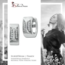 SilberDream Creole Moons Zirkonia weiß 925 Sterling Silber Damen SDO4366W