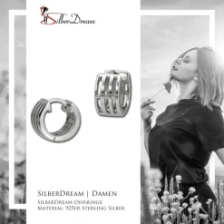 SilberDream Creole Muster 13mm Ohrring 925 Sterling Silber SDO458J