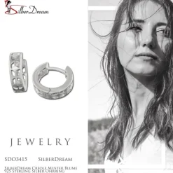 SilberDream Creole Muster Blume 925 Sterling Silber Ohrring SDO3415