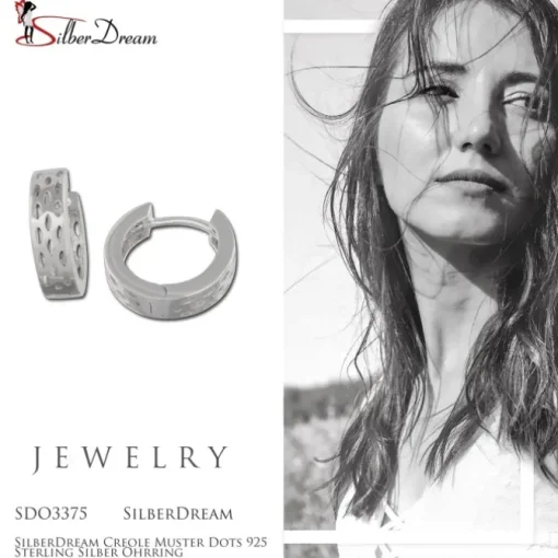 SilberDream Creole Muster Dots 925 Sterling Silber Ohrring SDO3375