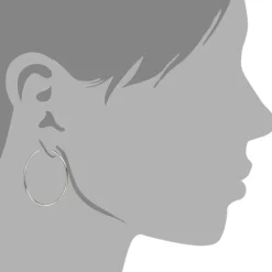 SilberDream Creole Oval 40mm Ohrring 925 Sterling Silber SDO092