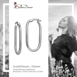 SilberDream Creole Oval Small 925 Sterling Silber Damen Ohrringe SDO4464J