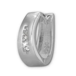 SilberDream Creole oval Zirkonia weiß 925er Silber Damen SDO399W