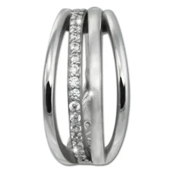 SilberDream Creole Quadro Zirkonia weiß 925 Sterling Silber Damen SDO4414W