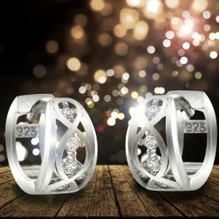 SilberDream Creole Ranke Zirkonia weiß 925 Sterling Silber Damen SDO4329W