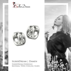 SilberDream Creole Ranke Zirkonia weiß 925 Sterling Silber Damen SDO4329W