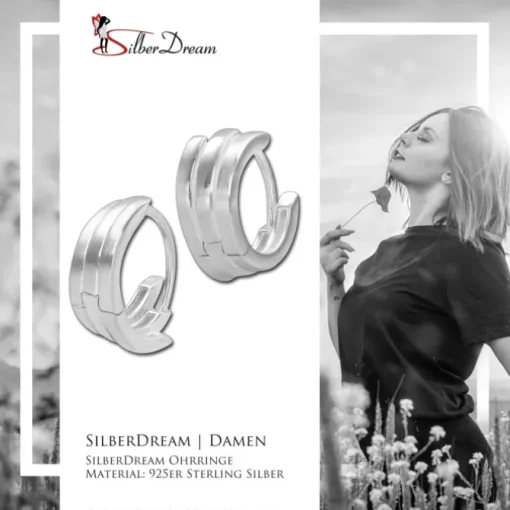 SilberDream Creole Return 16mm 925 Sterling Silber Ohrring SDO4278J