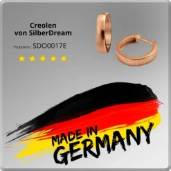 SilberDream Creole rose vergoldet Ohrring 925 Sterling Silber Schmuck SDO0017E