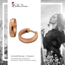 SilberDream Creole rose vergoldet Ohrring 925 Sterling Silber Schmuck SDO0017E