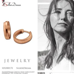 SilberDream Creole rose vergoldet Ohrring 925 Sterling Silber Schmuck SDO0017E