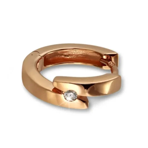SilberDream Creole rose Zirkonia weiß Ohrring 925 Silber Schmuck SDO0155E