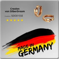 SilberDream Creole rose Zirkonia weiß Ohrring 925 Silber Schmuck SDO0155E