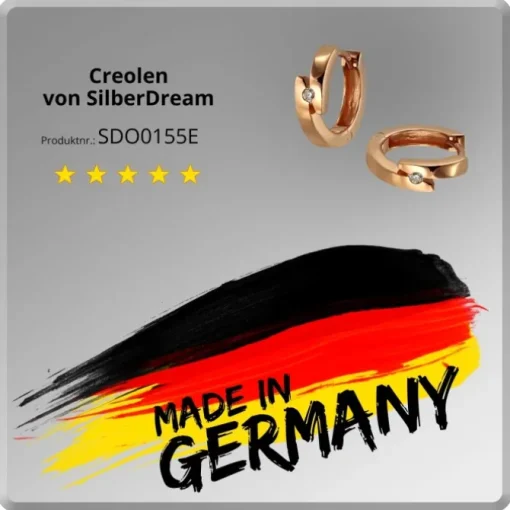 SilberDream Creole rose Zirkonia weiß Ohrring 925 Silber Schmuck SDO0155E