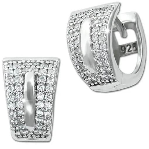 SilberDream Creole Shine Zirkonia weiß 925 Sterling Silber Damen SDO4364W