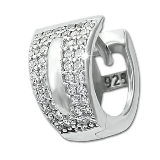 SilberDream Creole Shine Zirkonia weiß 925 Sterling Silber Damen SDO4364W