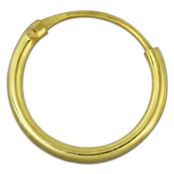 SilberDream Creole Simply vergoldet mini 12mm Ohrring 925 Silber SDO6512Y