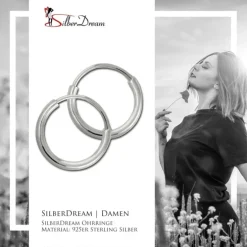 SilberDream Creole Simply mini 10mm Ohrring 925 Silber SDO6500