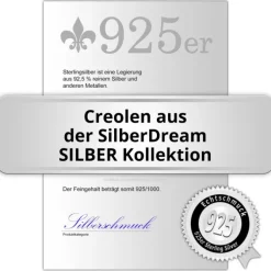 SilberDream Creole Simply vergoldet mini 12mm Ohrring 925 Silber SDO6512Y