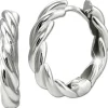 SilberDream Creole Twist 925 Sterling Silber Damen Ohrringe SDO4446J