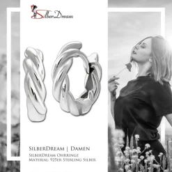 SilberDream Creole Twist small 925 Sterling Silber Damen Ohrringe SDO4445J