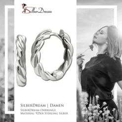 SilberDream Creole Twist 925 Sterling Silber Damen Ohrringe SDO4446J