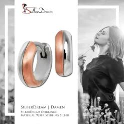 SilberDream Creole Two Tone rose silber 1,3cm 925 Sterling Silber Damen SDO4418E
