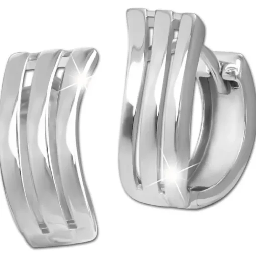 SilberDream Creole Welle 925 Sterling Silber Damen Ohrringe SDO4455J