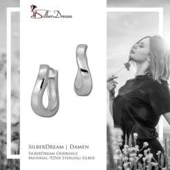 SilberDream Creole Welle Glanz 925 Sterling Silber Ohrring SDO389S