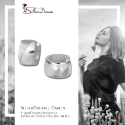 SilberDream Creole Welle 14mm 925 Sterling Silber Ohrring SDO375M