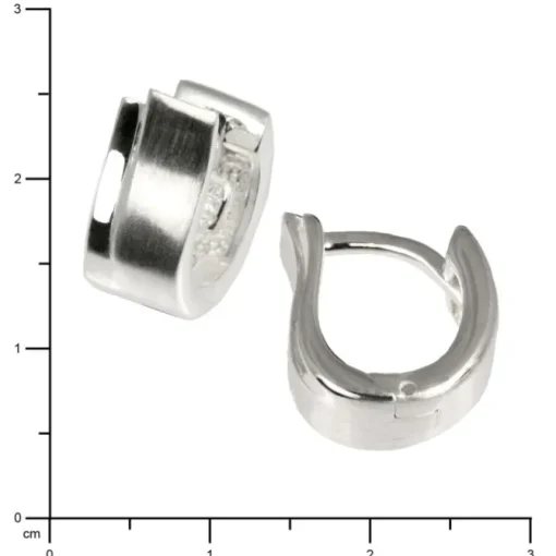 SilberDream Creole Welle matt/glanz 925 Sterling Silber Ohrring SDO305