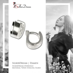 SilberDream Creole Welle matt/glanz 925 Sterling Silber Ohrring SDO305