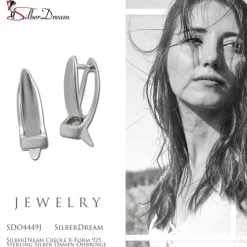 SilberDream Creole X-Form 925 Sterling Silber Damen Ohrringe SDO4449J
